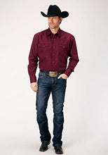 Load image into Gallery viewer, Roper Black Canyon Four Leaf Foulard (Red) - Men's Western Shirt