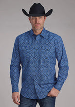 Load image into Gallery viewer, Roper Deep Cobalt Saphire Ornamental (Blue) - Men's Western Shirt