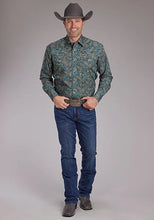 Load image into Gallery viewer, Roper 2382 Dusk Paisley (Blue) - Men's Western Shirt