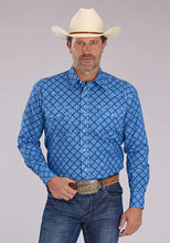 Load image into Gallery viewer, Roper 2497 Ribbon Medallion (Blue) - Men's Western Shirt
