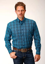 Load image into Gallery viewer, Roper 1663 Gothic Medallion (Blue) - Men's Western Shirt
