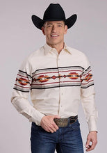 Load image into Gallery viewer, Roper 2845 Aztec Border (Cream) - Men's Western Shirt