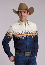 Load image into Gallery viewer, Roper 3056 Ombre Aztec (Navy) - Men's Western Shirt