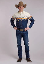 Load image into Gallery viewer, Roper 3056 Ombre Aztec (Navy) - Men's Western Shirt