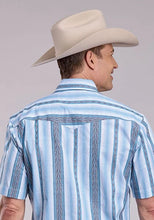 Load image into Gallery viewer, Roper 2832 Vertical Stripe (Blue) - Men's Short Sleeve Shirt