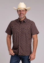 Load image into Gallery viewer, Roper 3013 Argyle Print (Brown) - Men's Short Sleeve Shirt