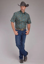 Load image into Gallery viewer, Roper 2382 Dusk Paisley (Blue) - Men's Short Sleeve Shirt