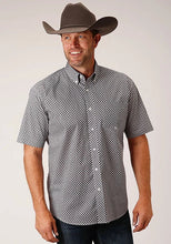 Load image into Gallery viewer, Roper 1460 Stretch Diamond Star (Grey) - Men's Short Sleeve Shirt