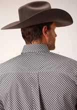 Load image into Gallery viewer, Roper 1460 Stretch Diamond Star (Grey) - Men's Short Sleeve Shirt