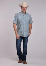 Load image into Gallery viewer, Roper 2884 Line Paisley (Blue) - Men's Short Sleeve Shirt