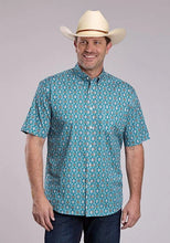 Load image into Gallery viewer, Roper 2887 Vintage Paisley (Blue) - Men's Short Sleeve Shirt