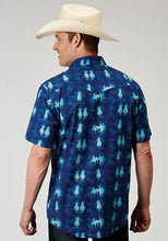 Load image into Gallery viewer, Roper 1907 Ombre Hawaiian (Blue) - Men's Short Sleeve Shirt