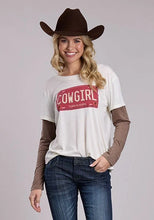 Load image into Gallery viewer, Roper 3131 Cowgirl Print (White) - Women's Double Long Sleeve Shirt