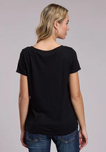 Load image into Gallery viewer, Roper 3131 Rhinestone Horseshoe (Black) - Women's T-Shirt