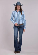 Load image into Gallery viewer, Roper 2832 Vertical Stripe (Blue) - Women's Western Shirt