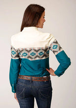 Load image into Gallery viewer, Roper 1677 Sawtooth Border (Blue) - Women's Western Shirt