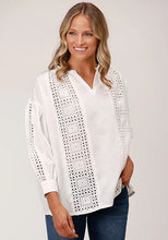 Load image into Gallery viewer, Roper 1599 3/4 Sleave (White) - Women's Western Blouse