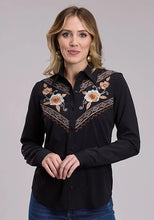 Load image into Gallery viewer, Roper 3105 Floral Fabric (Black) - Women's Western Shirt