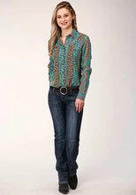 Load image into Gallery viewer, Roper 01418 Wild Stripe (Leopard) - Women's Western Blouse