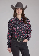 Load image into Gallery viewer, Roper 2225 Riders Print (Black) - Women's Western Blouse