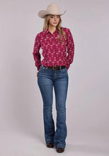 Load image into Gallery viewer, Roper 2841 Raspberry Ikat (Red) - Women's Western Shirt