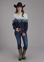 Load image into Gallery viewer, Roper 2202 Western Border (Black) - Women's Western Shirt