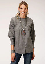 Load image into Gallery viewer, Roper 1282 Cotton Melange (Grey) - Women's Western Blouse