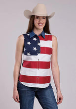 Load image into Gallery viewer, Roper Pieced Stars & Stripes (Multi) - Women's Sleeveless Shirt