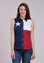 Load image into Gallery viewer, Roper Pieced Texas Flag (Multi) - Women's Sleeveless Shirt