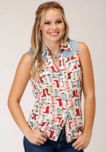 Load image into Gallery viewer, Roper 1607 Boot Print (Multi) - Women's Sleeveless Shirt