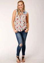 Load image into Gallery viewer, Roper 1607 Boot Print (Multi) - Women's Sleeveless Shirt