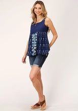 Load image into Gallery viewer, Roper 1538 Solid Cotton (Blue) - Women's Sleeveless Shirt