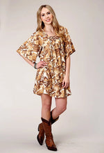 Load image into Gallery viewer, Roper 1777 Collage Print (Brown) - Women's Dress