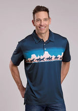 Load image into Gallery viewer, Roper 3018 Mesa Border (Blue) - Men's Activewear Shirt
