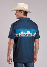 Load image into Gallery viewer, Roper 3018 Mesa Border (Blue) - Men's Activewear Shirt