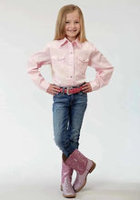 Load image into Gallery viewer, Roper Poplin (Pink) - Girl's Western Snap Shirts
