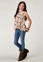 Load image into Gallery viewer, Roper Feather Toss (Multi) - Girl's Western Tank