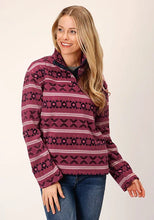 Load image into Gallery viewer, Roper 1816 Aztec (Maroon) - Women's Fleece Pullover