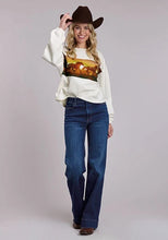 Load image into Gallery viewer, Roper 3135 Printed Horses (Cream) - Women's Fleece Sweatshirt