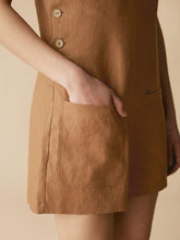 Load image into Gallery viewer, 100% Linen U-Neck Short Jumpsuit KENDALL