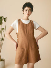 Load image into Gallery viewer, 100% Linen U-Neck Short Jumpsuit KENDALL