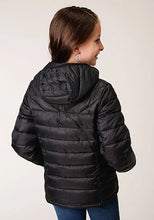 Load image into Gallery viewer, Roper Girl's Lightweigth Hooded Puffer Coat (Black) - Children's Jacket