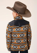 Load image into Gallery viewer, Roper Boy's Aztec Print Microfleece Pullover (Orange/Black) - Children's Jacket