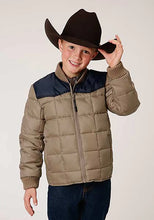 Load image into Gallery viewer, Roper Boy's Polyfill Puffer Coat (Khaki/Navy) - Children's Jacket