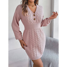 Load image into Gallery viewer, Women’s Cable Knit Sweater Dress