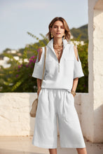 Load image into Gallery viewer, Short-Sleeve Shirt & Loose Shorts Two-Piece Set