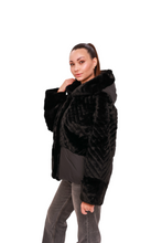 Load image into Gallery viewer, Montana Eco-Fur Down Coat in Black