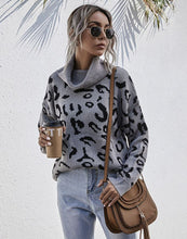 Load image into Gallery viewer, High Neck Leopard Print Sweater