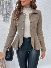 Load image into Gallery viewer, Women’s Plus-Size Solid Color Peplum Jacket – Casual Outerwear