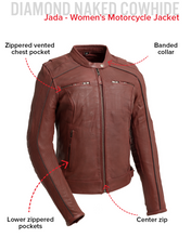 Load image into Gallery viewer, Jada - Women's Perforated Motorcycle Leather Jacket